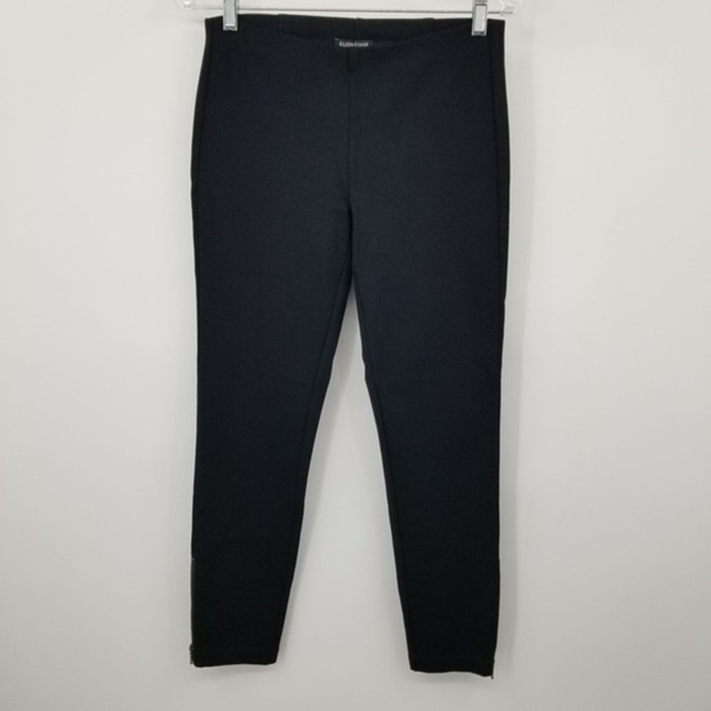 Eileen Fisher Black Women's‎ Pull On Zipper Leg Dress Pants Size XS